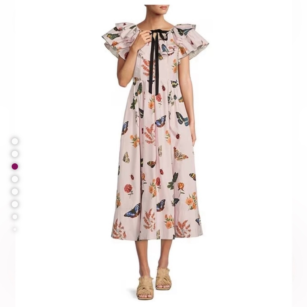 NWT Antonio Melani x Jennifer Sumko Jennifer Tie V-Neck Puffed Ruffle Dress